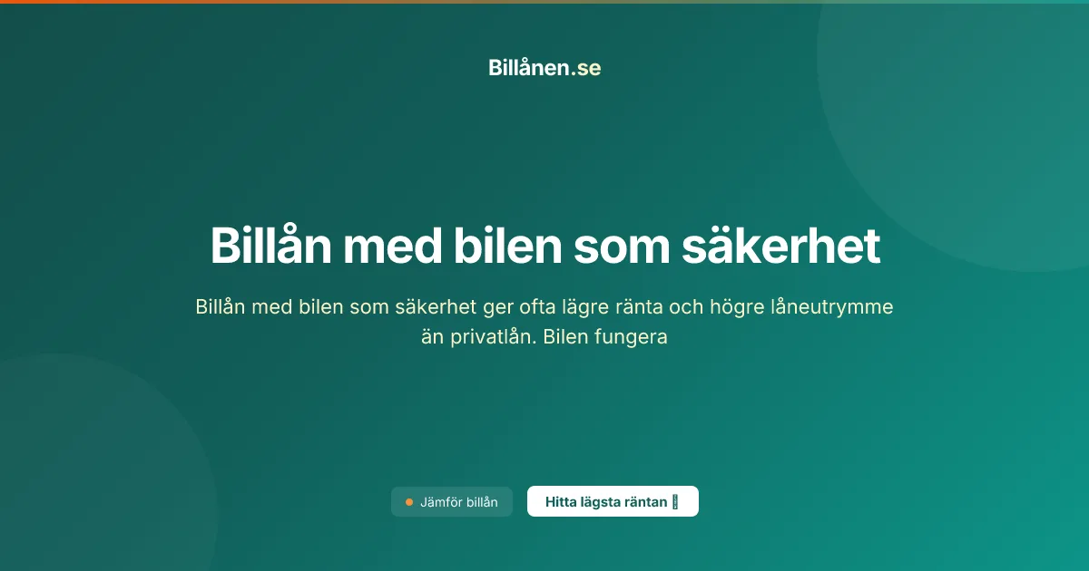 Billån med bilen som säkerhet