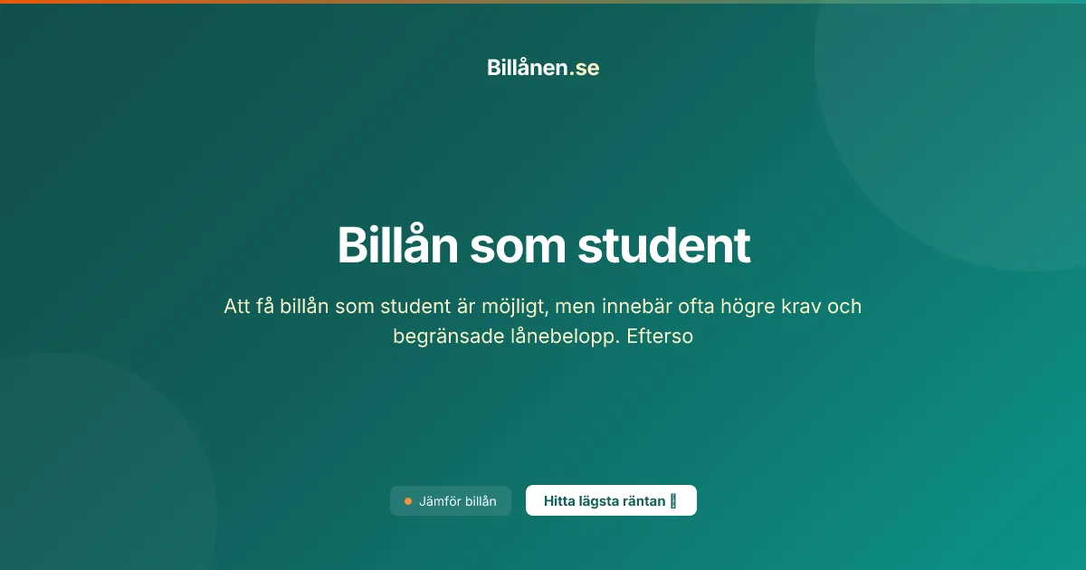 Billån som student