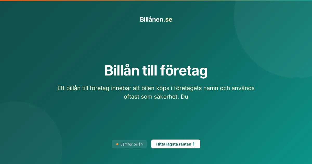 Billån till företag