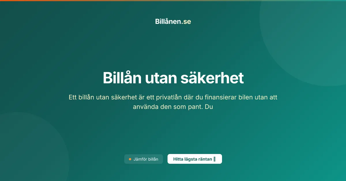 Billån utan säkerhet