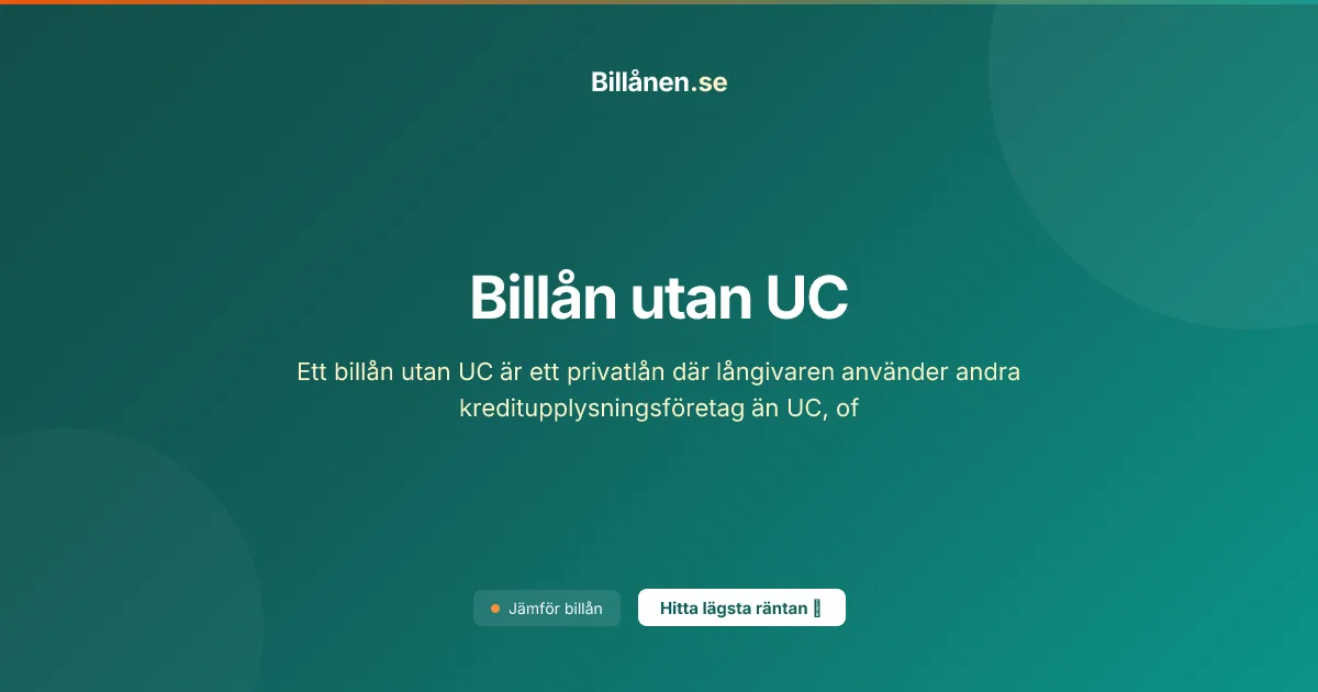 Billån utan UC