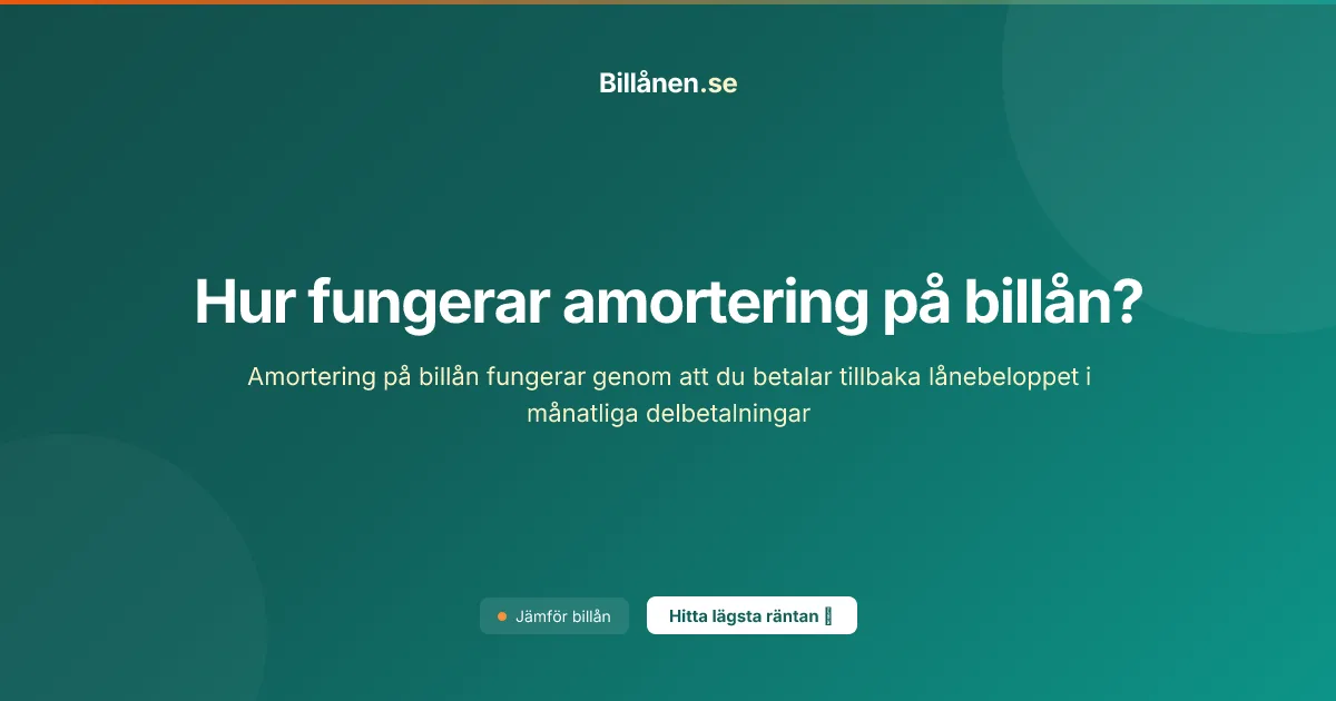 Hur fungerar amortering på billån?