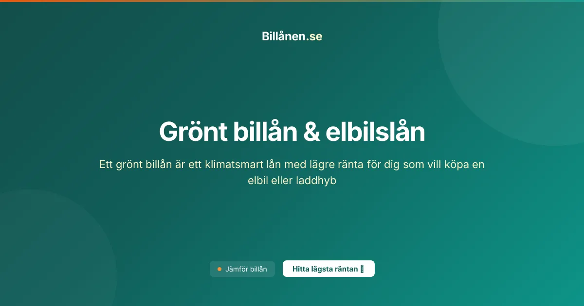 Grönt billån & elbilslån